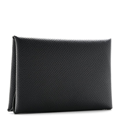 Hermes Epsom Calvi Duo Card Case Black 3 of 8