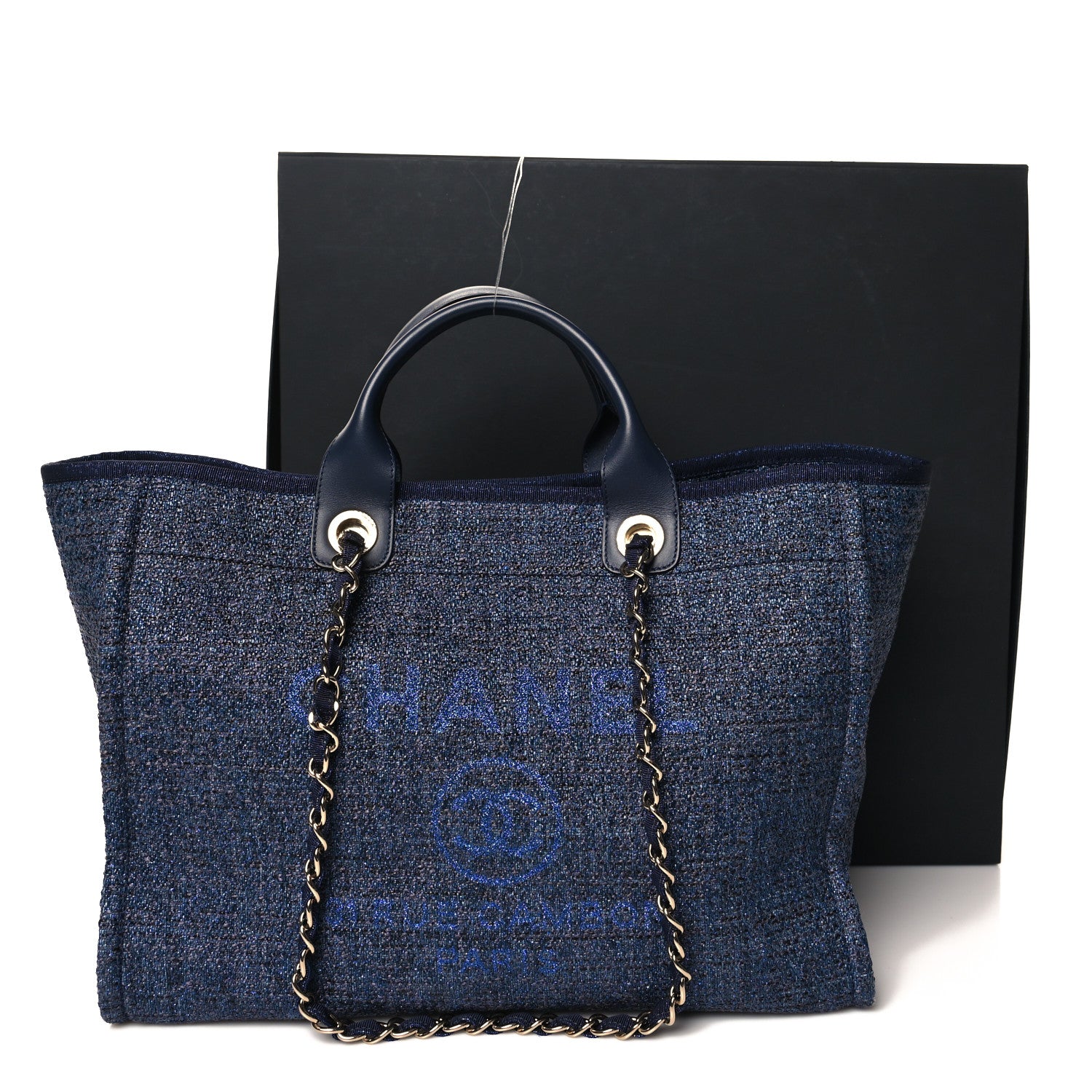 Chanel Lurex Boucle Medium Deauville Tote Blue 11 of 11