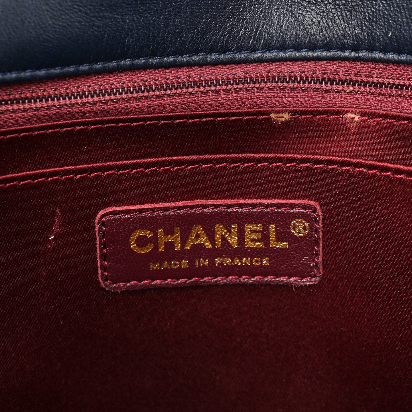 Lambskin Quilted Large Golden Class Flap Navy