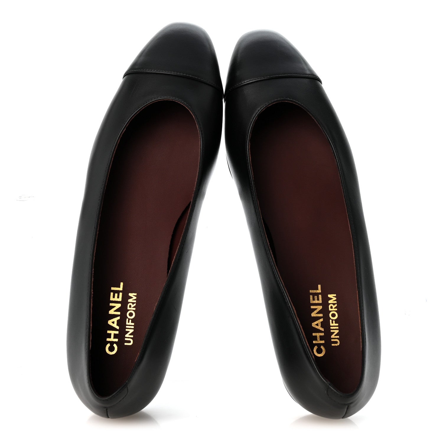 Chanel Lambskin Cap Toe CC Uniform Ballerina Flats 39 Black 2 of 10