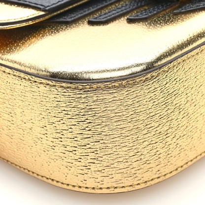 Gucci X ADIDAS Textured Dollar Calfskin Web Trefoil Horsebit 1955 Shoulder Bag King Gold Black 9 of 10