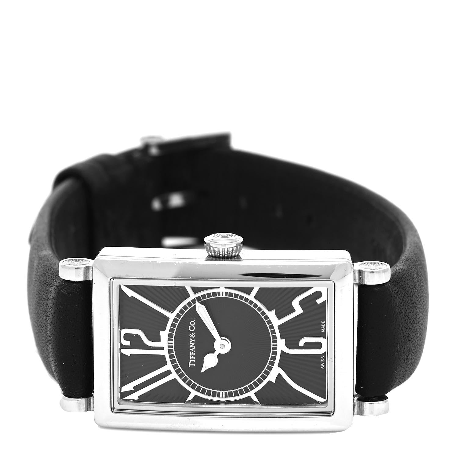 Tiffany Stainless Steel Calfskin 19mm Gallery Quartz Watch Black 2 of 4