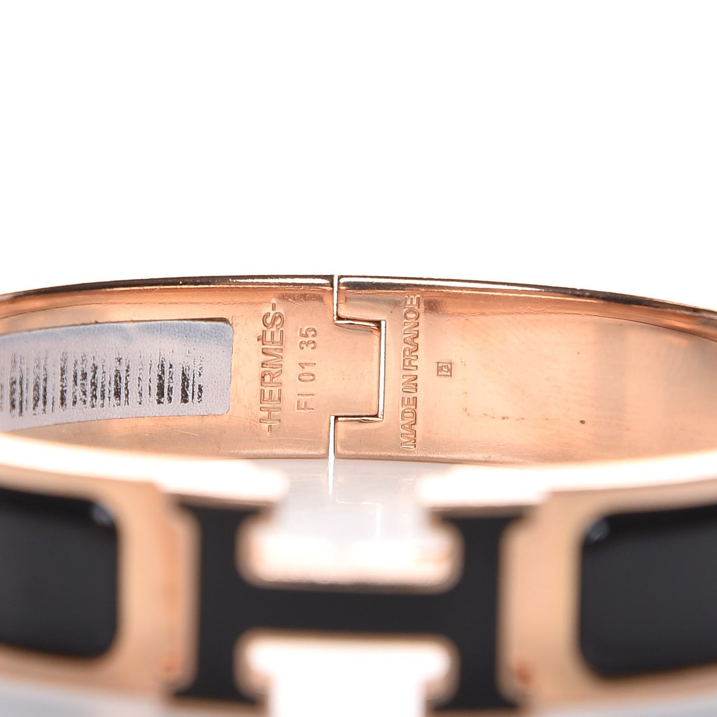 Enamel Narrow Clic Clac H Bracelet PM Black