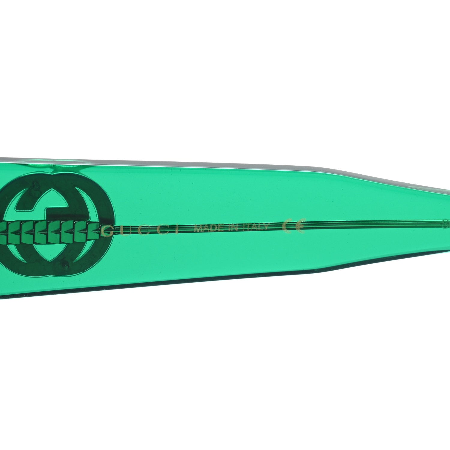 Gucci Acetate Square Web Frame GG0178S Sunglasses Green Red 5 of 9