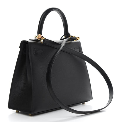 Hermes Epsom Kelly Sellier 25 Black 2 of 10