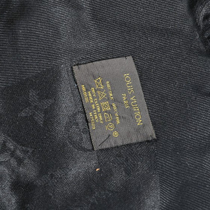 Louis Vuitton Silk Wool Monogram Shawl Black 5 of 5