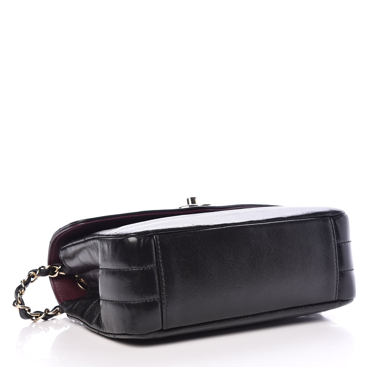 Chanel Shiny Lambskin Quilted Small Chevron Miroir Black 4 of 12