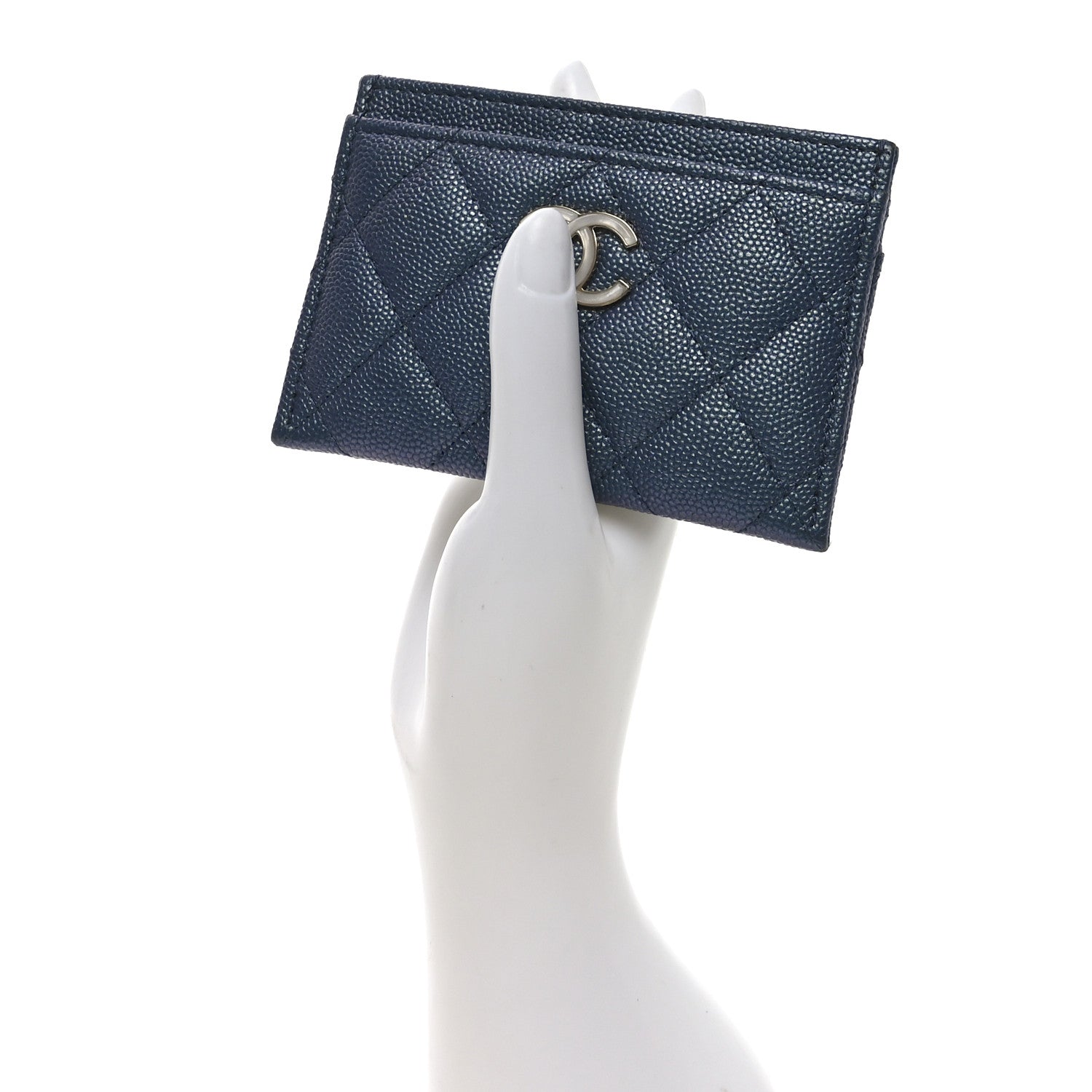 Chanel Iridescent Caviar Quilted Card Holder Blue Fonce 2 of 9