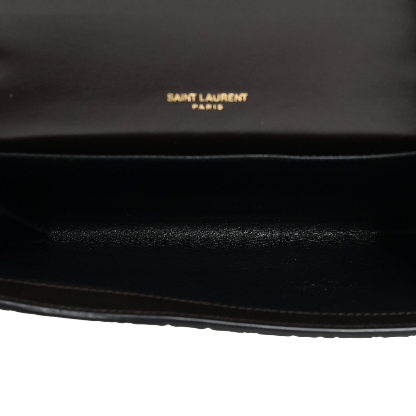 Calfskin Crocodile Embossed Monogram Uptown Chain Wallet Fondente
