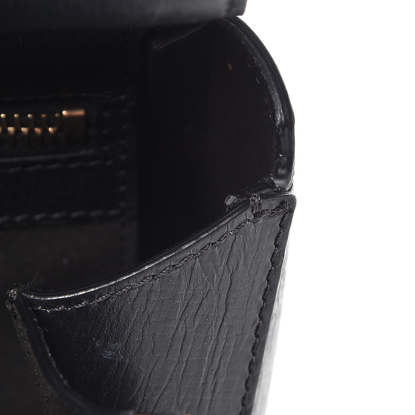 Textured Calfskin Mini Pandora Box Chain Crossbody Bag Black