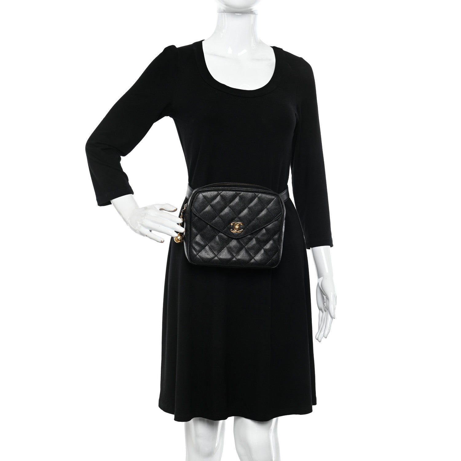 Chanel Caviar Quilted Flap Belt Bag Black 2 of 10