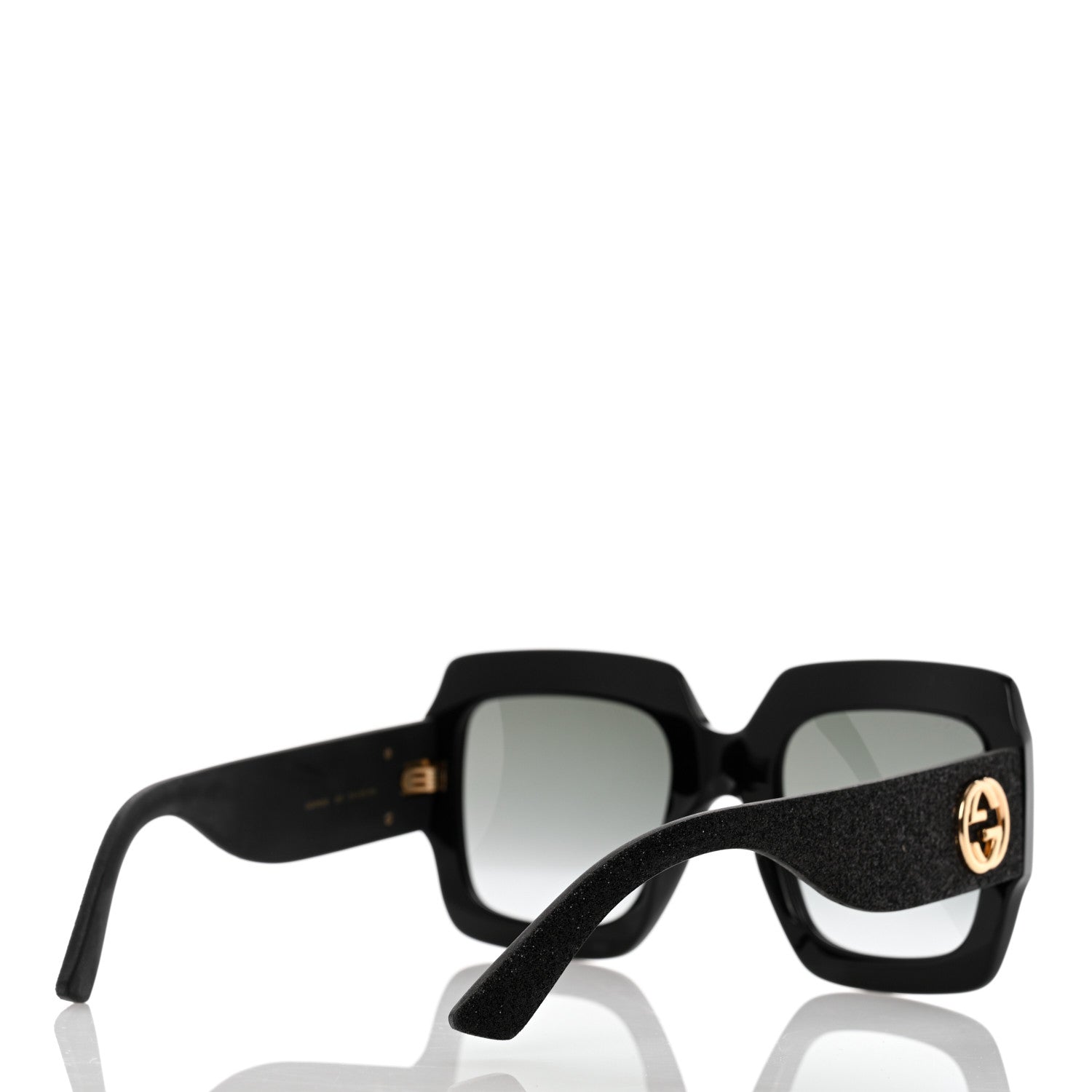 Gucci Square Frame Glitter GG0102S Sunglasses Black 4 of 8