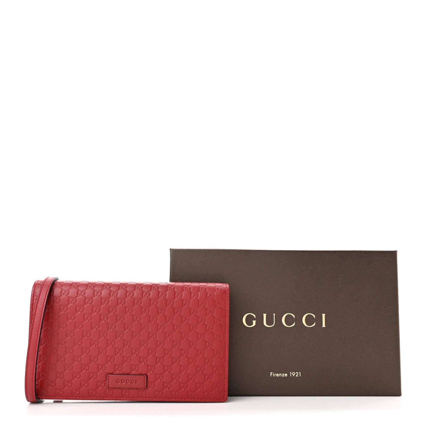 Microguccissima Crossbody Wallet Red