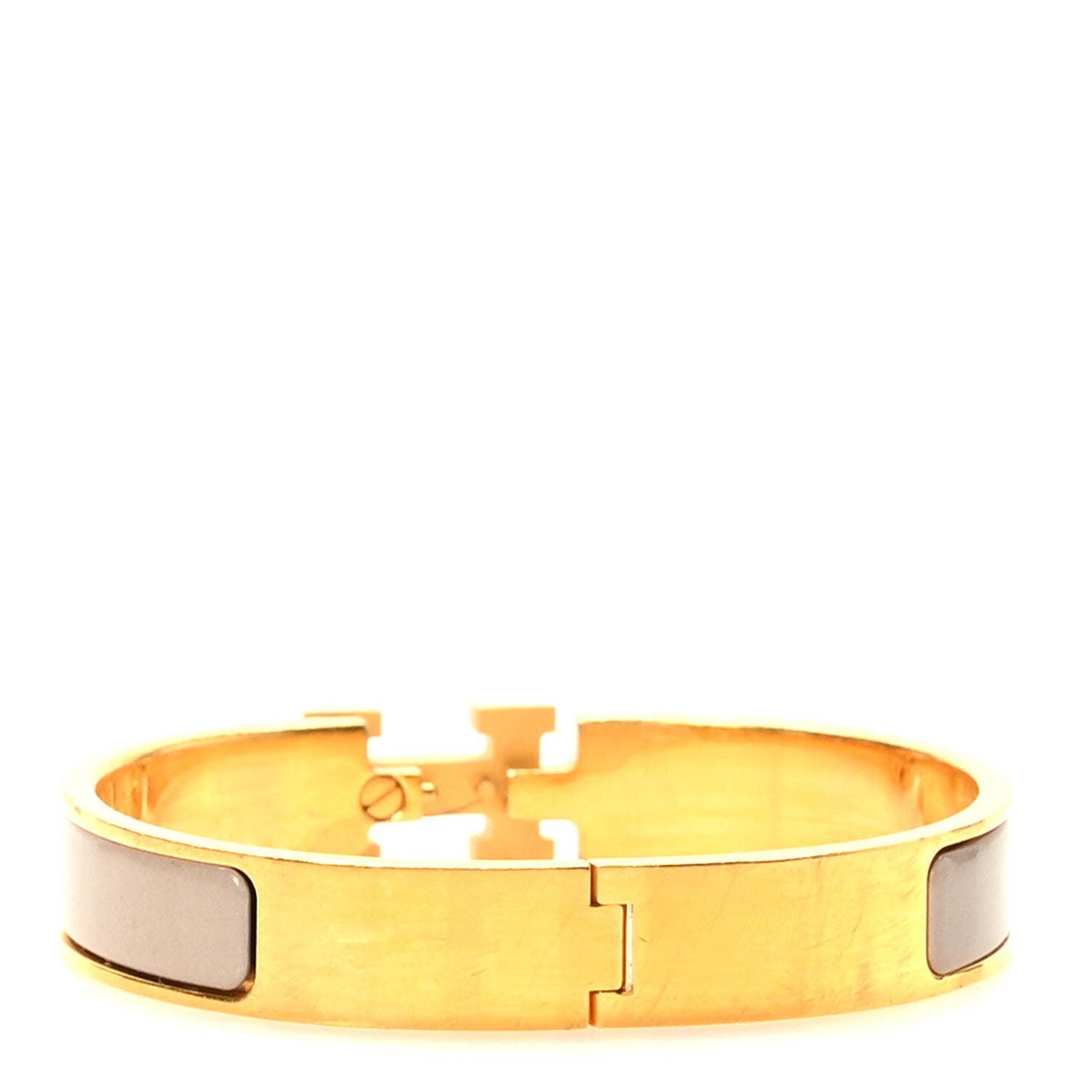 Hermes Enamel Narrow Clic Clac H Bracelet GM Marron Glace 3 of 7