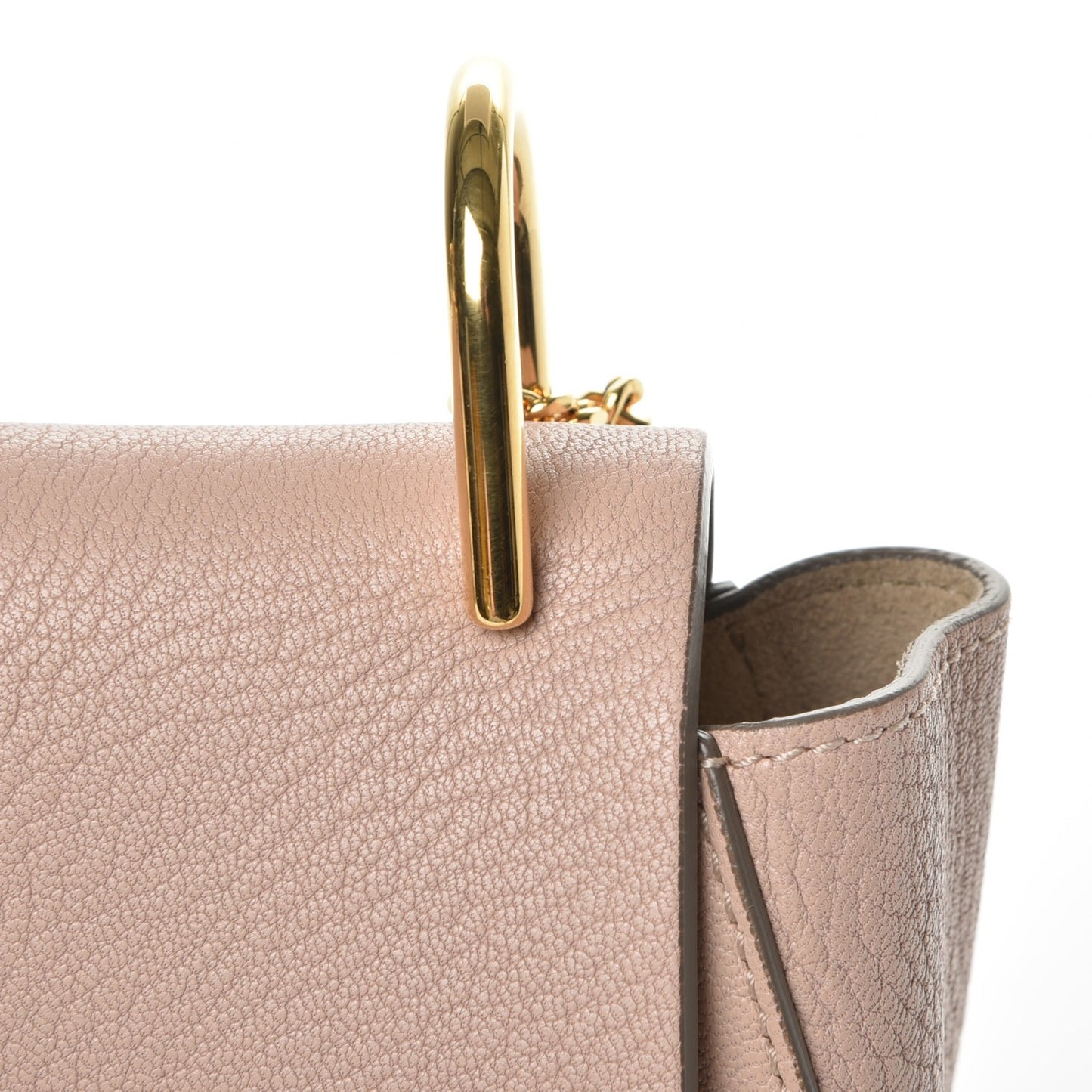 Grained Lambskin Mini Drew Shoulder Bag Cement Pink