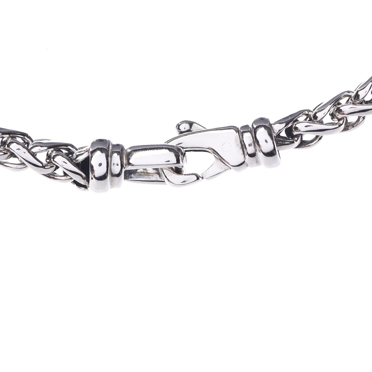 David Yurman Sterling Silver Diamond Quatrefoil Lariat Wheat Chain Necklace 6 of 7