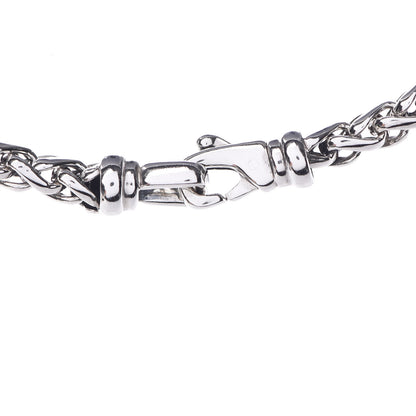 David Yurman Sterling Silver Diamond Quatrefoil Lariat Wheat Chain Necklace 6 of 7