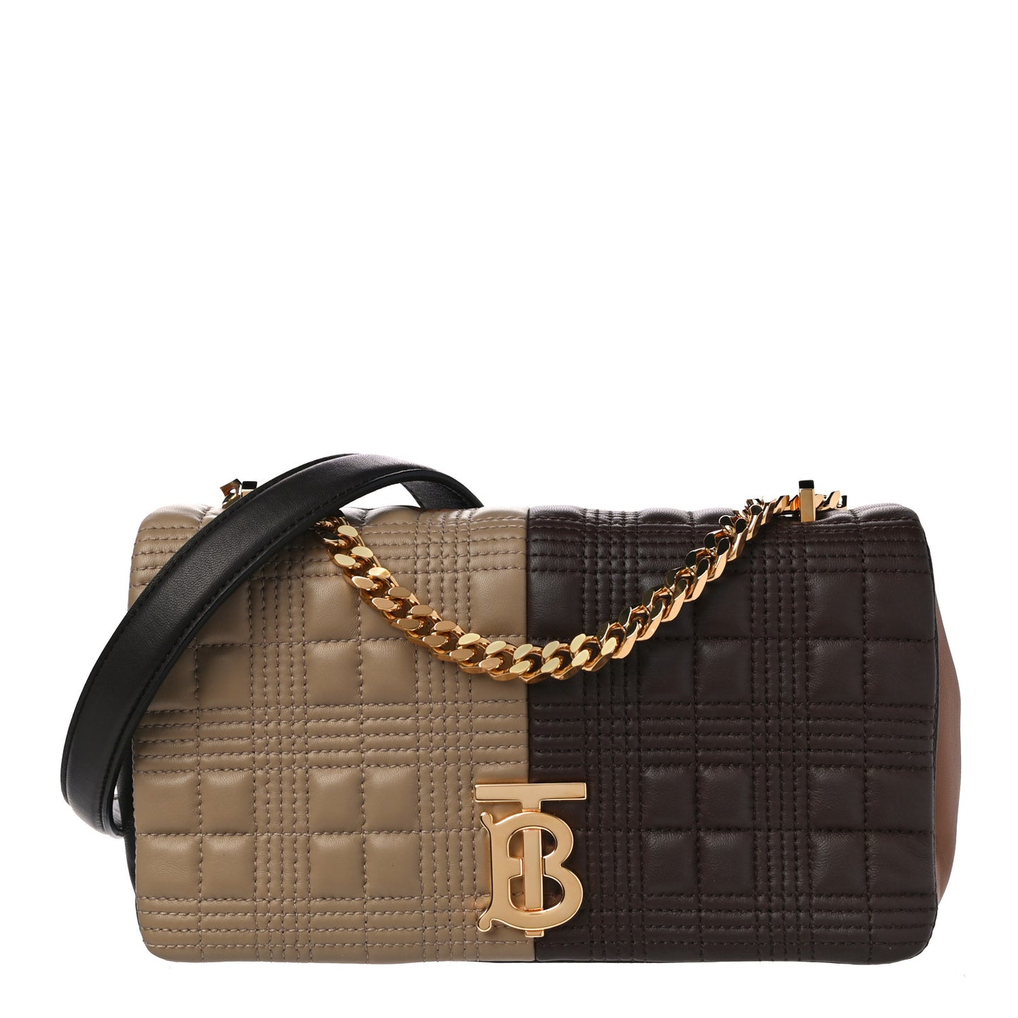 Lambskin Quilted Small Lola Bag Soft Fawn Dark Moka