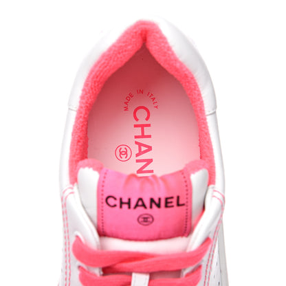 Chanel Calfskin Womens Logo Sneakers 39 Fuchsia White 7 of 8