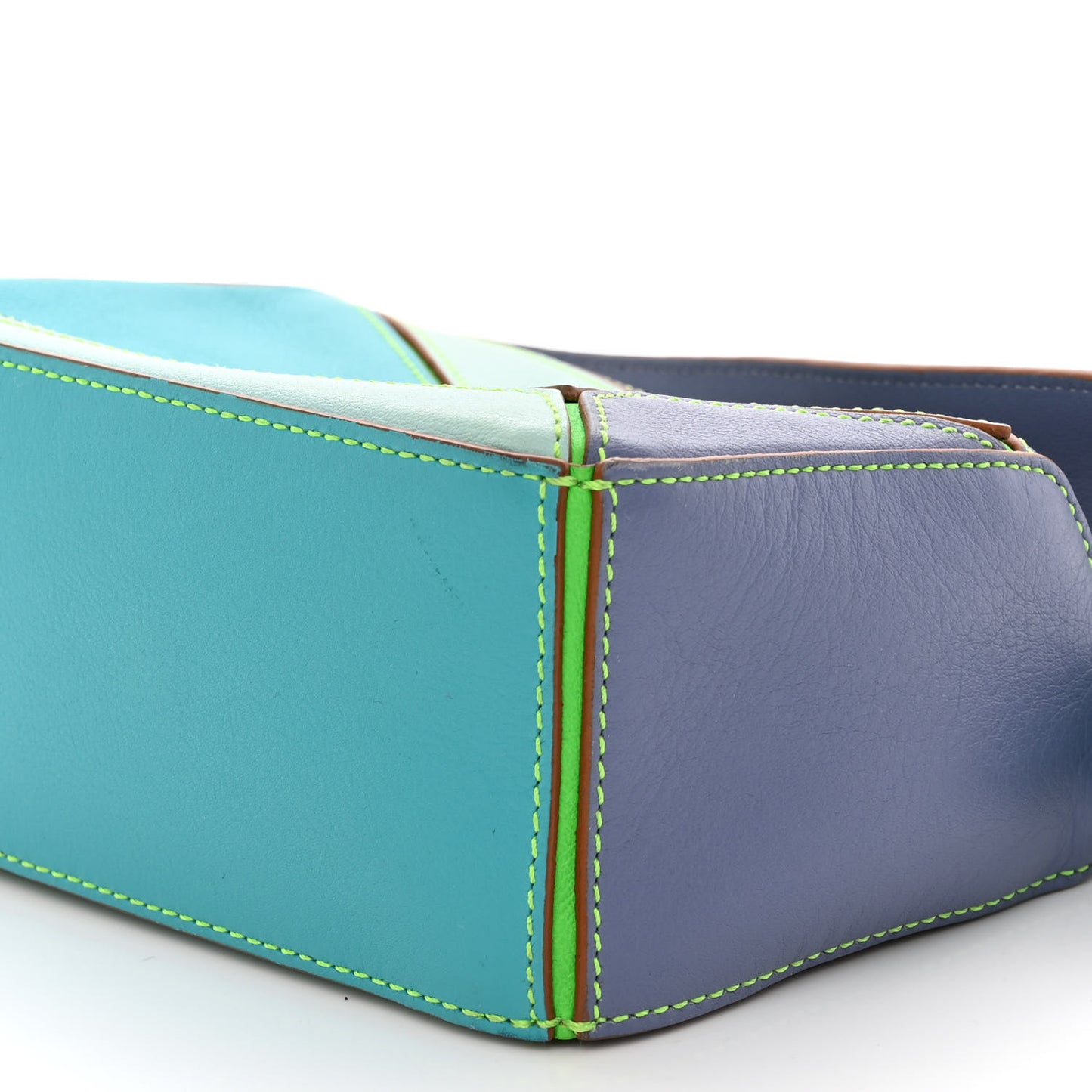 Calfskin Mini Puzzle Bag Lagoon Blue Blueberry