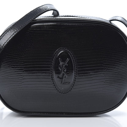 Saint Laurent Calfskin Lizard Embossed Le 61 Camera Bag Black 8 of 11