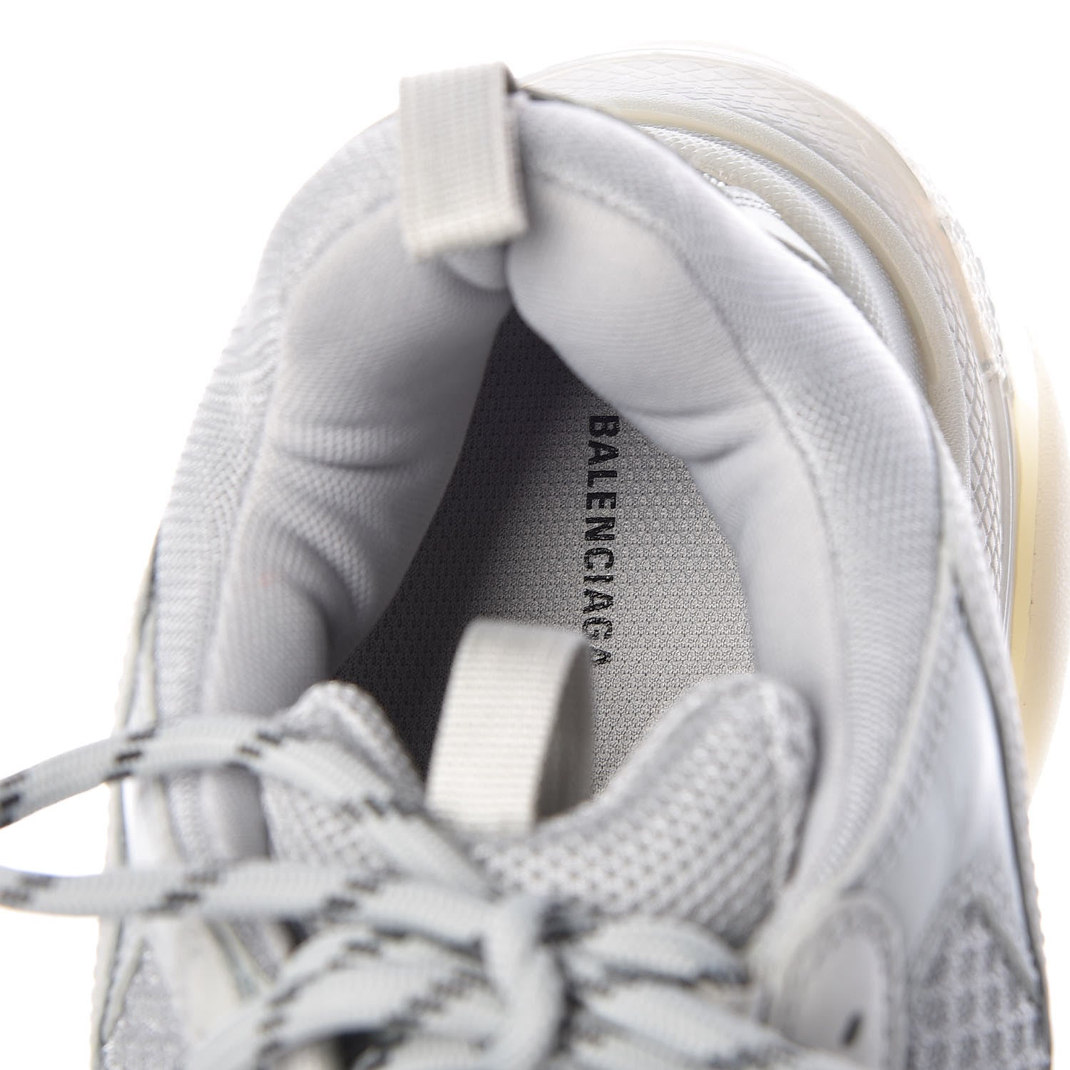 Balenciaga Fabric Mesh Clear Sole Mens Triple S Sneakers 45 Pearl Grey 7 of 7