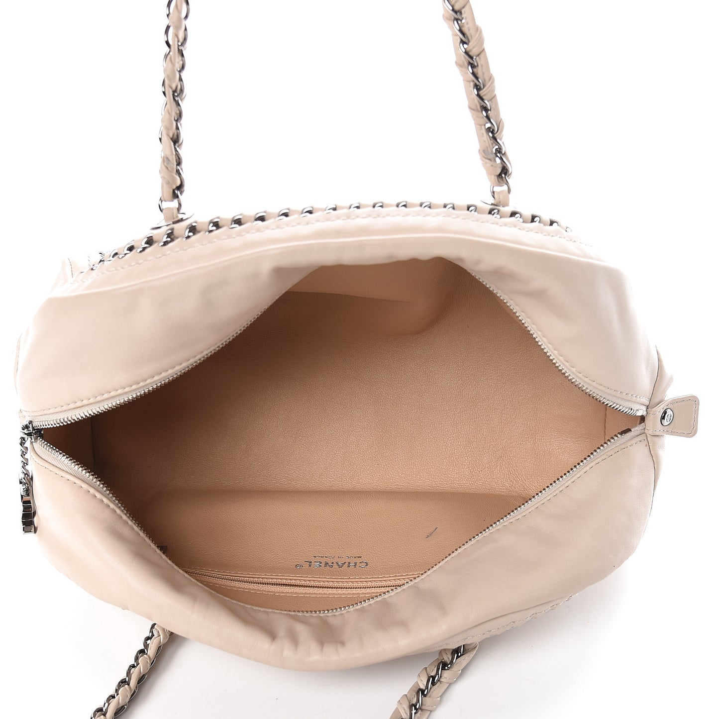 Smooth Calfskin Medium Luxe Ligne Bowler Light Beige