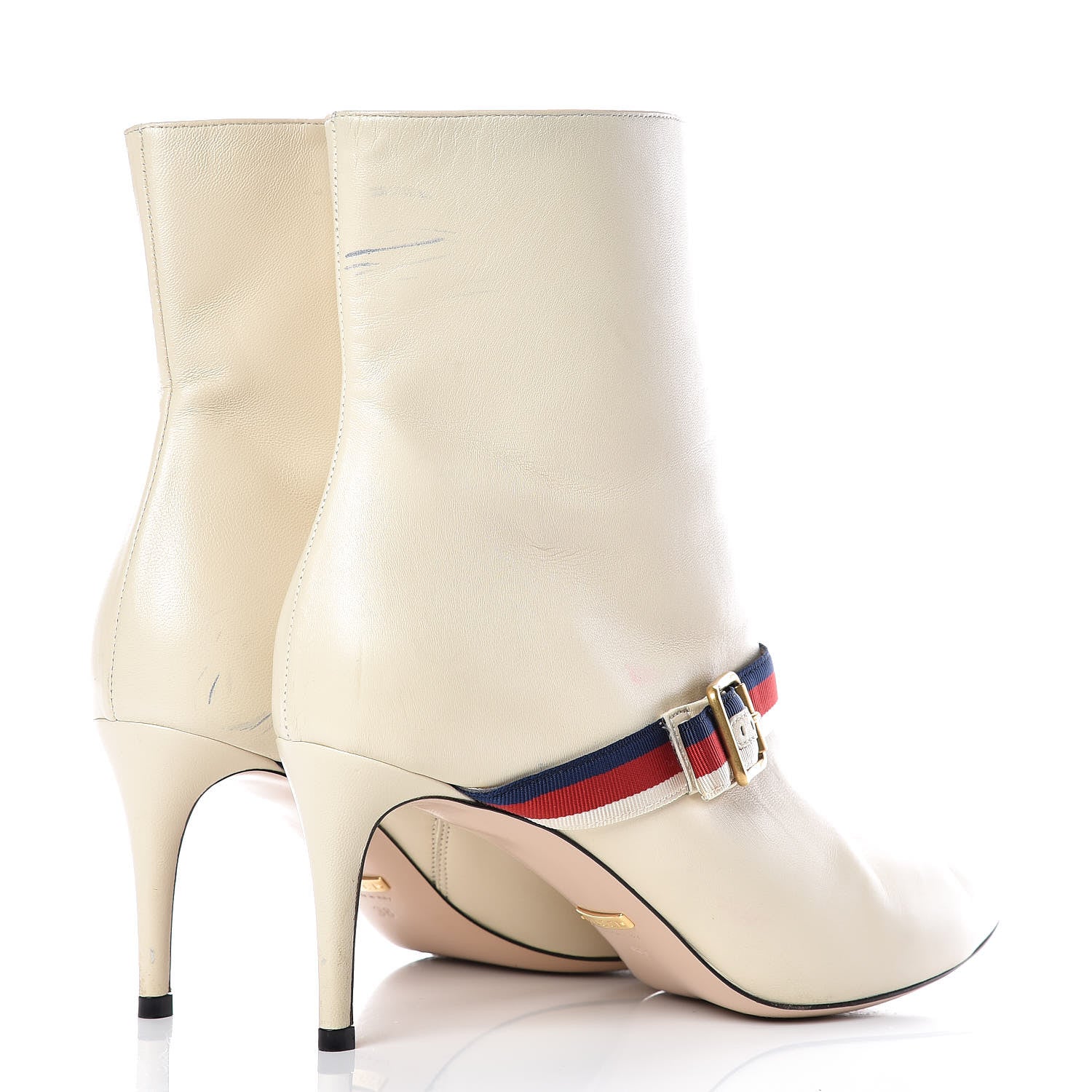 Gucci Nappa Sylvie Ankle Boots 38 Mystic White 4 of 16