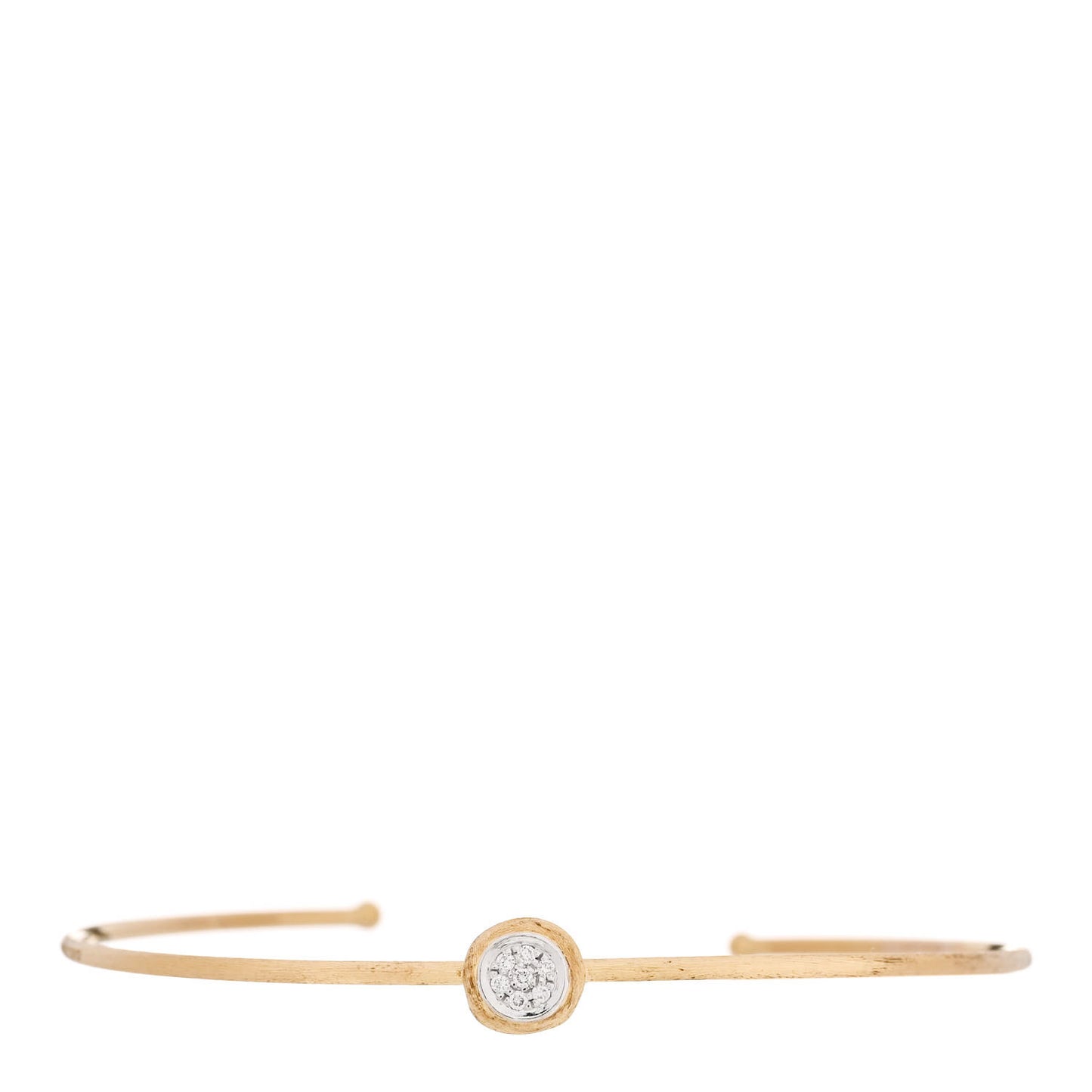18K Yellow Gold Diamond Station Wire Cuff