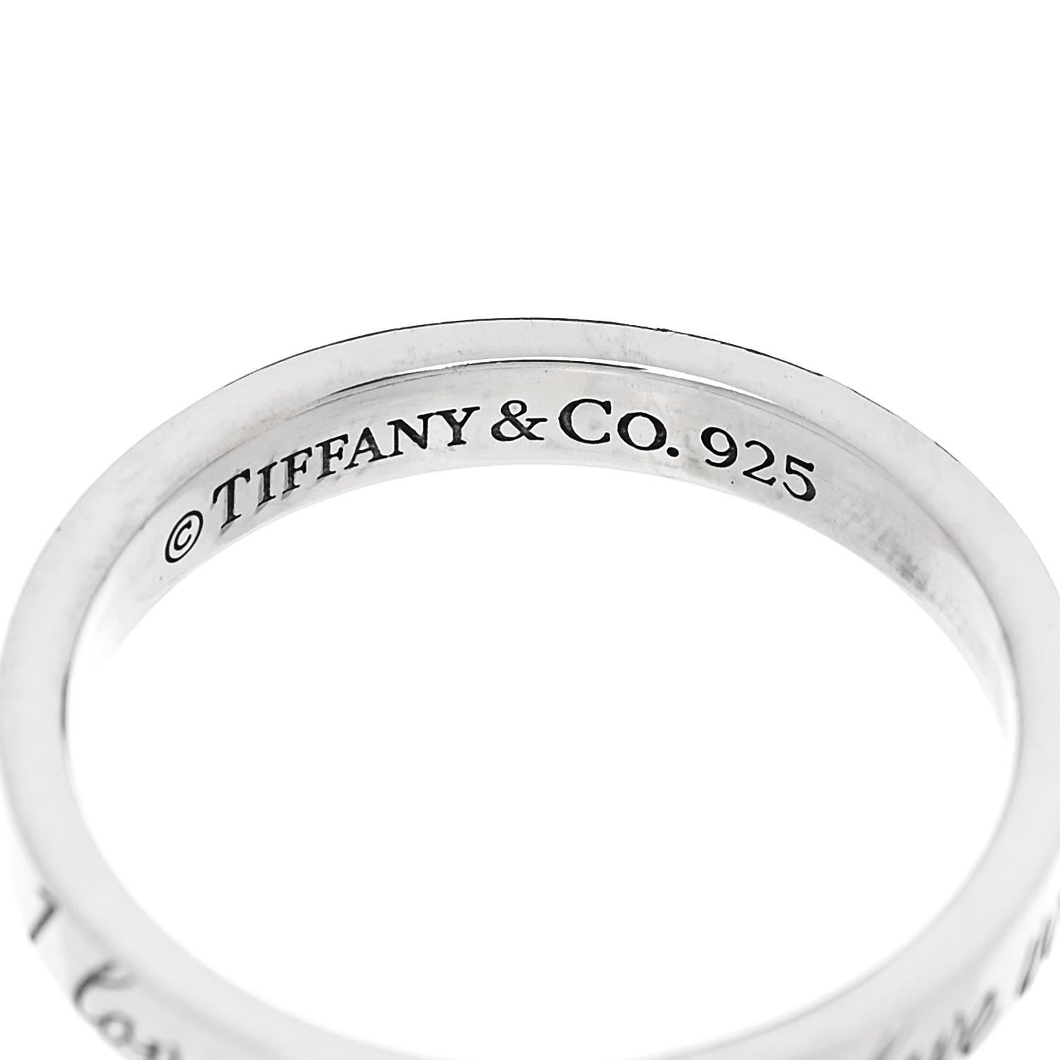 Tiffany Sterling Silver Narrow Notes Ring 50 5.25 4 of 4
