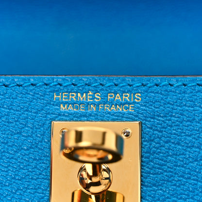 Hermes Chevre Mysore Mini Kelly Sellier 20 Bleu Frida 6 of 10