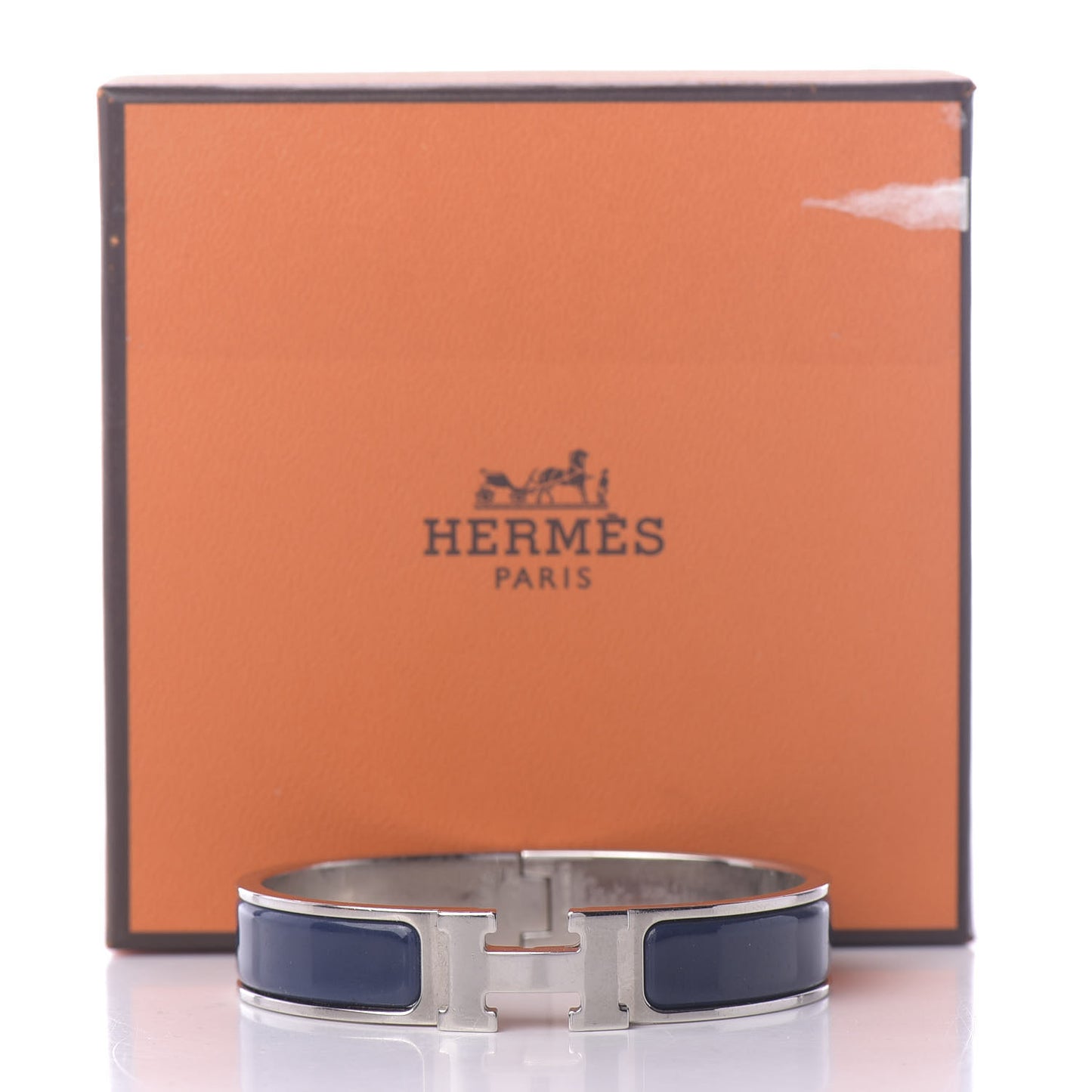Narrow Enamel Clic Clac H Bracelet PM Bleu Indigo