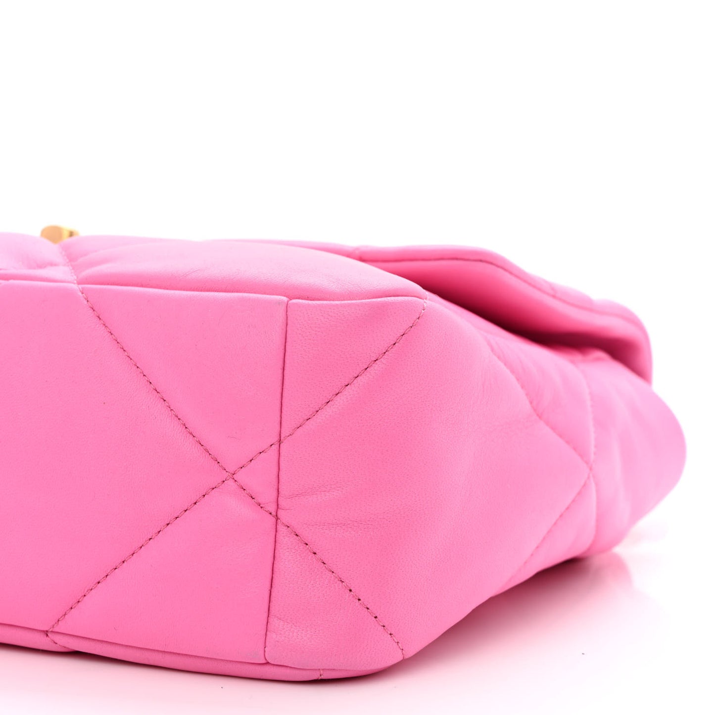 Lambskin Quilted Large Chanel 19 Flap Neon Pink