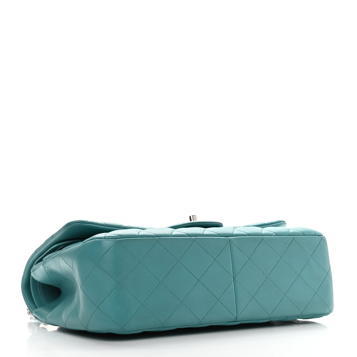 Chanel Lambskin Quilted Jumbo Double Flap Turquoise 4 of 13