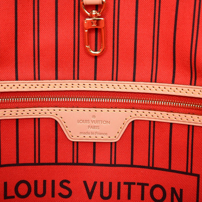 Louis Vuitton Monogram Jungle Dots Neo Neverfull MM Coquelicot Denim 7 of 9