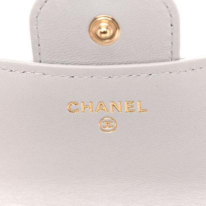 Chanel Lambskin Quilted Top Handle Flap Coin Purse With Chain Grey 6 of 11