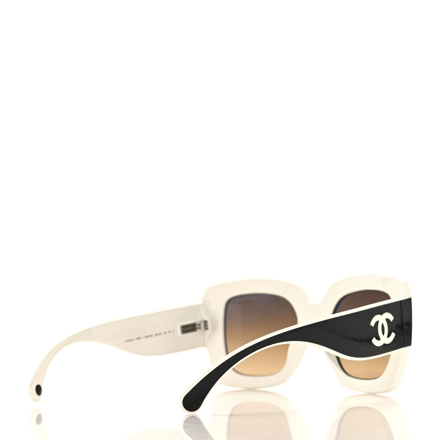 Chanel Acetate Square Sunglasses 6059 Black White 4 of 7