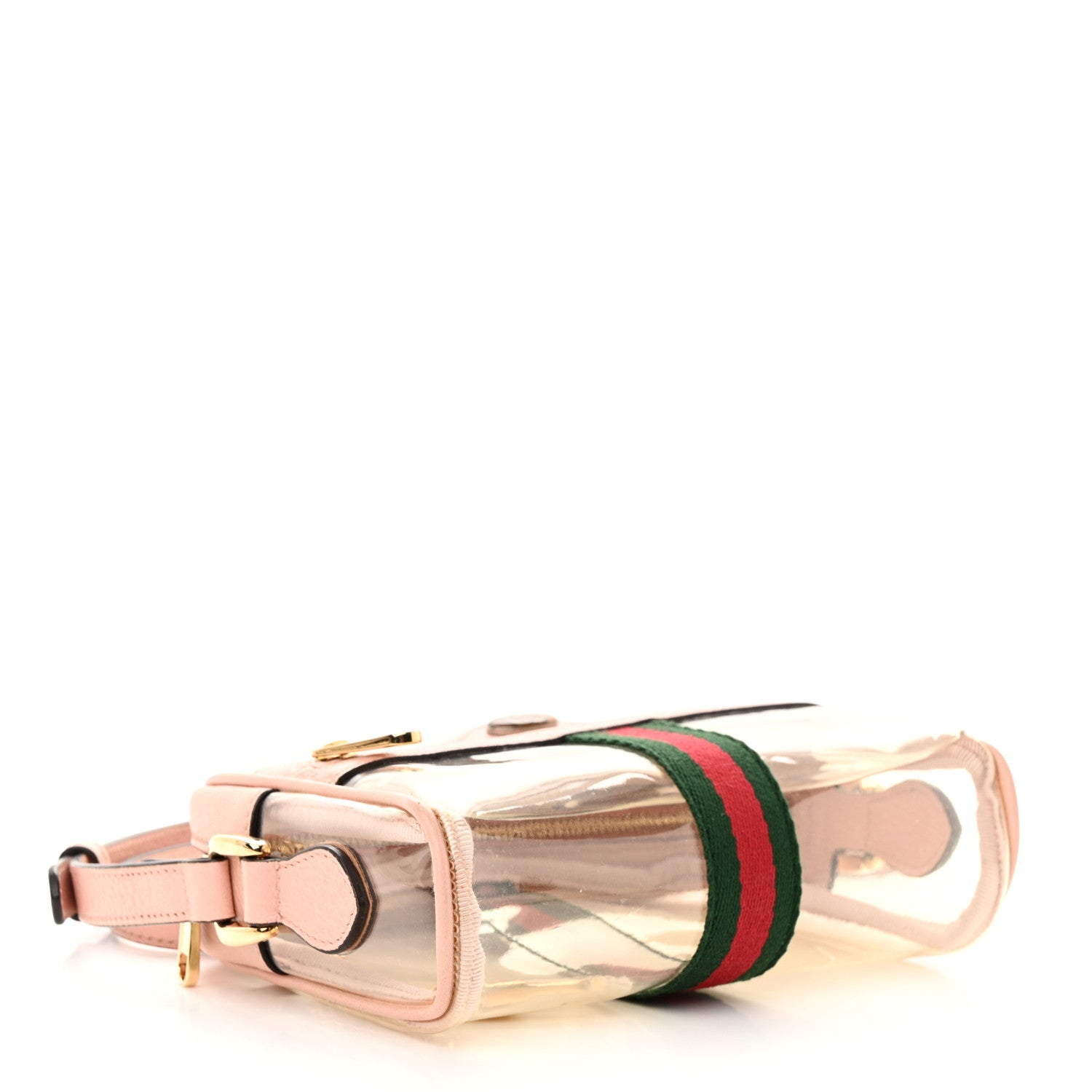 Gucci Vinyl Web Mini Ophidia Transparent Shoulder Bag Perfect Pink 4 of 10