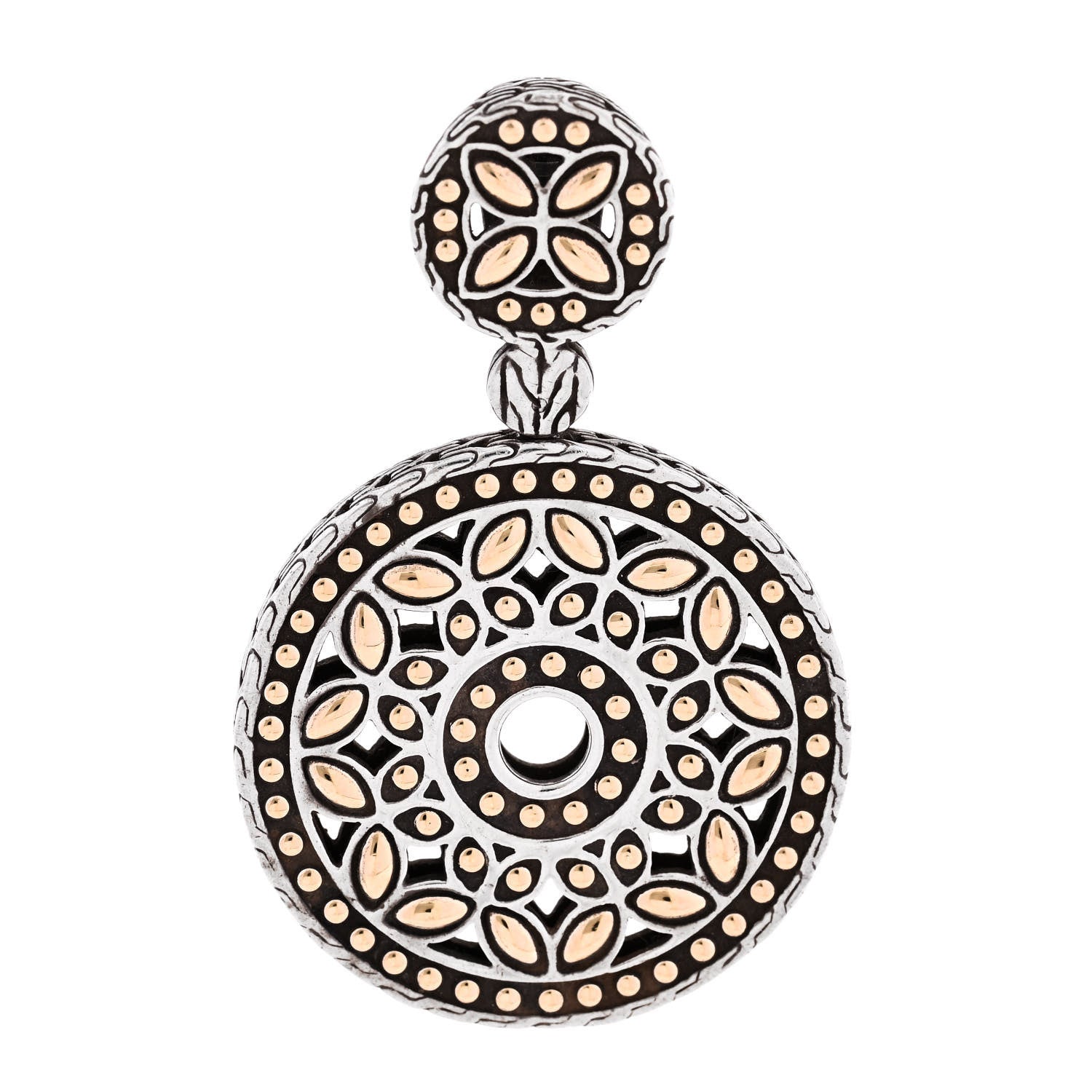 John Hardy Sterling Silver 18K Yellow Gold Batu Kawang Round Pendant 1 of 3