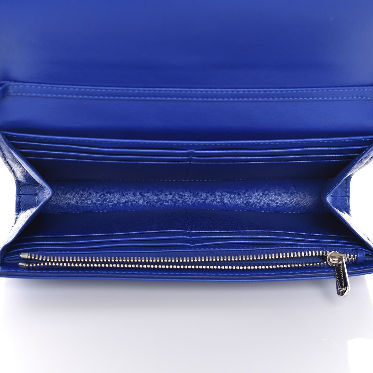 Lambskin Diorama Croisiere Chain Wallet Blue