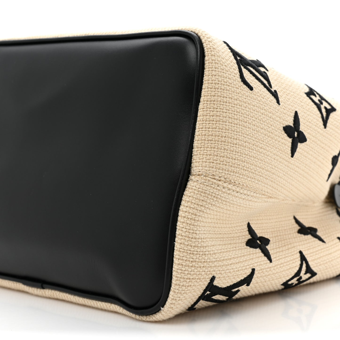 Cotton Monogram Embroidered Neonoe MM Beige Black
