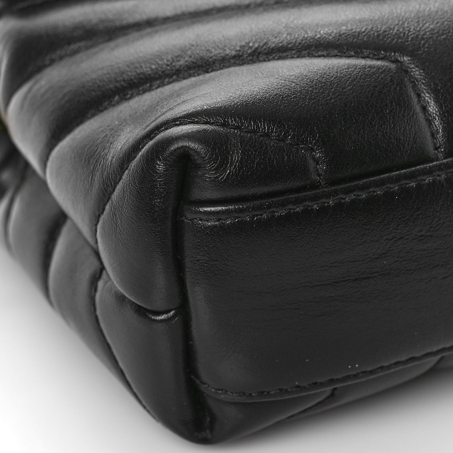 Calfskin Y Quilted Monogram Toy Loulou Crossbody Bag Black