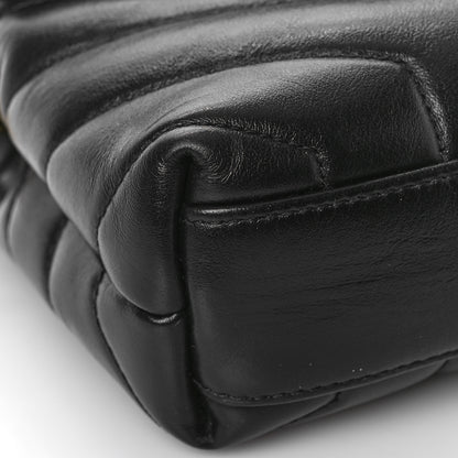 Saint Laurent Calfskin Y Quilted Monogram Toy Loulou Crossbody Bag Black 8 of 9