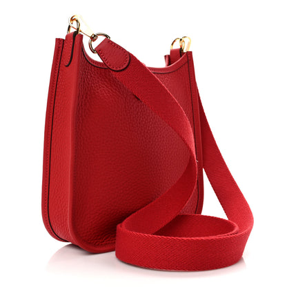 Hermes Taurillon Clemence Evelyne TPM Rouge Garance 3 of 9