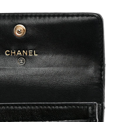 Chanel Lambskin Quilted Flap Card Holder Black 9 of 10