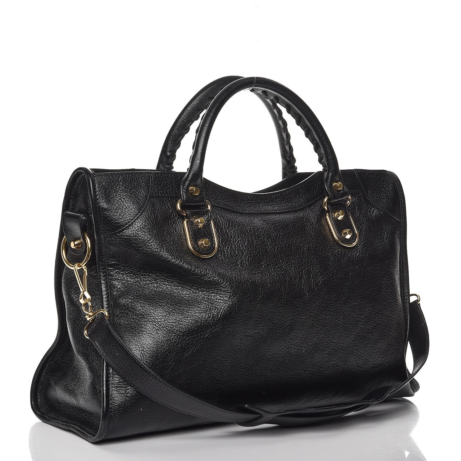 Balenciaga Chevre Gold Metallic Edge Hardware City Black 4 of 12