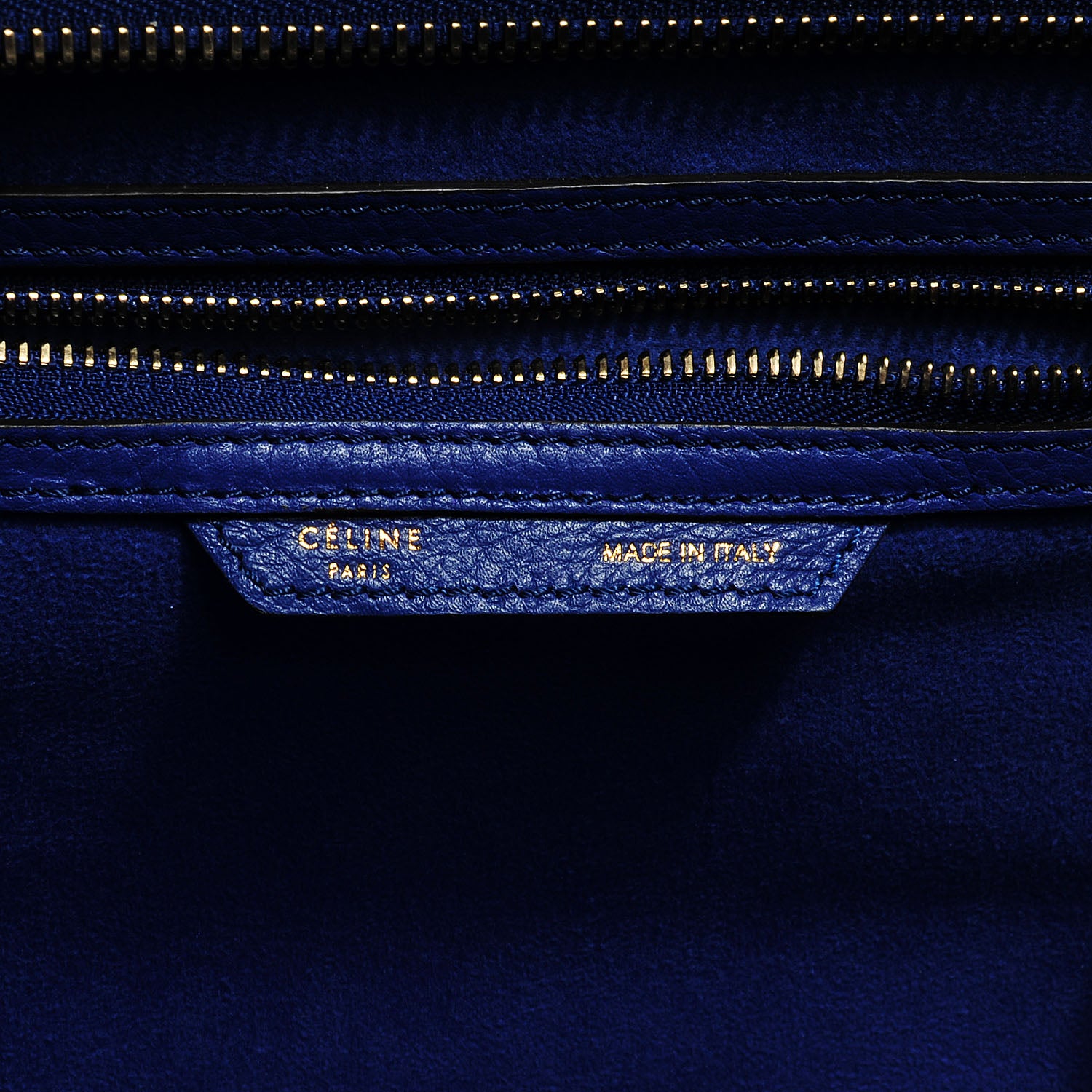 Celine Drummed Calfskin Mini Luggage Indigo 6 of 8