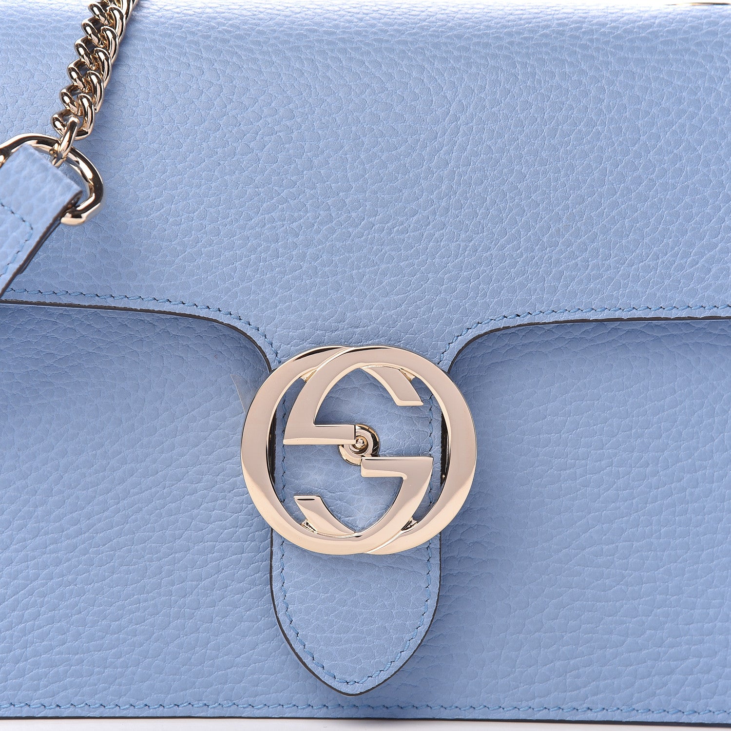Gucci Dollar Calfskin Small Interlocking G Shoulder Bag Mineral Blue 10 of 10
