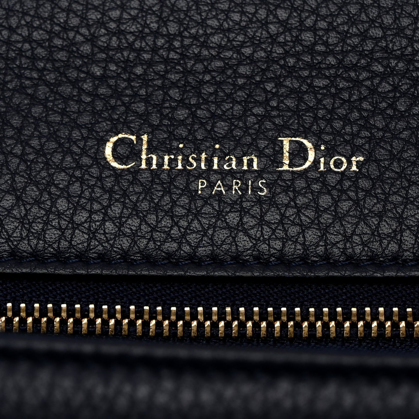 Grained Calfskin Medium Diorama Flap Bag Indigo Blue