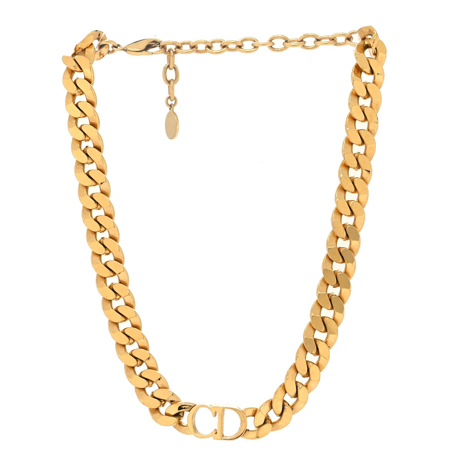 Christian Dior Metal CD Choker Necklace Gold 3 of 5
